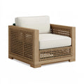 Fauteuil 85 x 82 x 78 cm en bois et fibres tressées beige pour salon style naturel