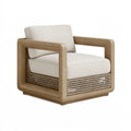 Fauteuil 85 x 82 x 76 cm en bois beige avec tressage pour salon style contemporain