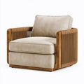 Fauteuil 90 x 85 x 85 cm en bois et corde tressée beige style naturel