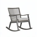 Fauteuil à bascule 68 x 92 x 98 cm en bois gris avec cordage tressé style contemporain