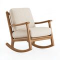 Fauteuil à bascule 68 x 90 x 98 cm bois brun tissu beige style scandinave