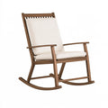 Fauteuil à bascule 110 x 68 x 98 cm en bois marron avec assise beige style scandinave