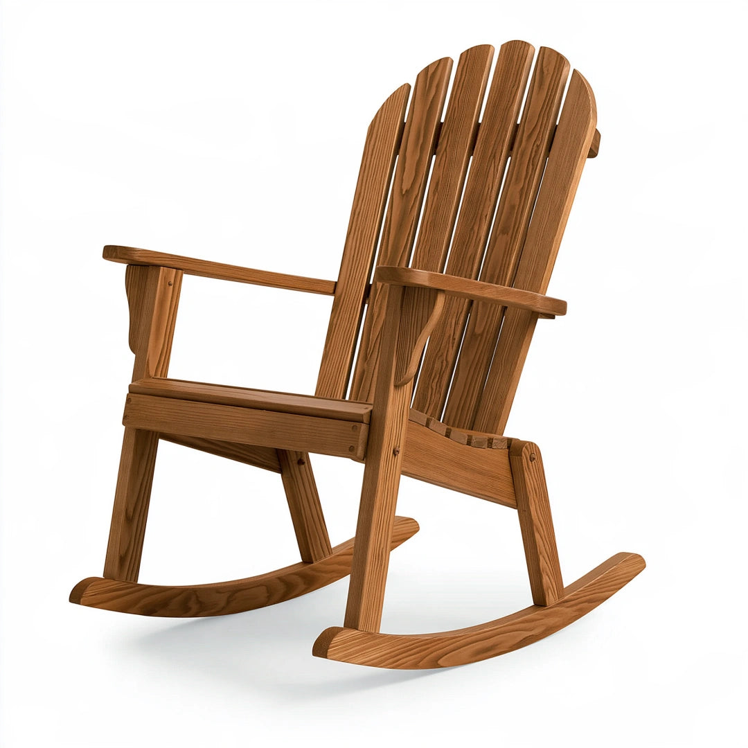 Fauteuil à bascule 95 x 75 x 105 cm en bois marron style rustique