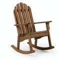 Fauteuil à bascule 95 x 75 x 105 cm en bois marron style Adirondack