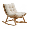 Fauteuil à bascule 100 x 72 x 98 cm en fibres tressées beige style naturel